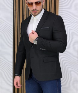Изискано мъжко черно сакоRegular Fit