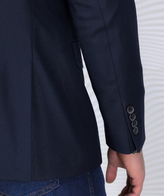 Комфортно мъжко сако в цвят индиго Regular Fit