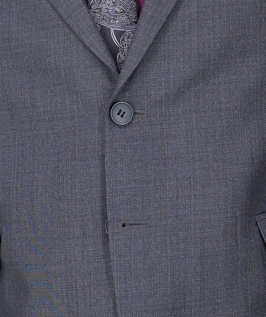 Официален мъжки меланжиран костюм в сиво