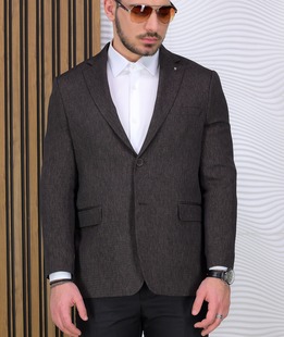 Класическо модерно мъжко сако Regular Fit в кафяво