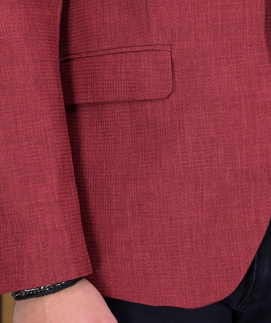 Елегантно мъжко сако в бордо с едно копче