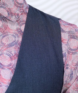 Петролено син меланжиран мъжки официален елек за риза