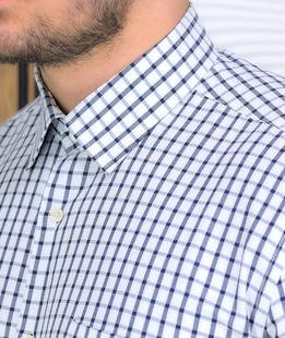 Удобна мъжка карирана риза с джоб 