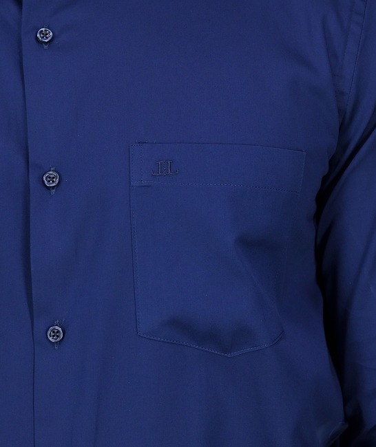 Премиум памучна мъжка тъмно синя риза с джоб