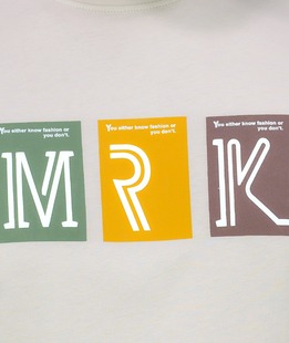 Елегантна мъжка тениска с апликация MRK в бежово