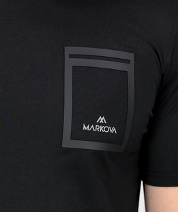 Мъжка изтънчена тениска с къс ръкав в черно