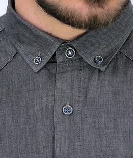 Мъжка дънкова риза в черно