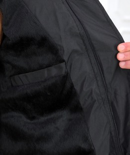 Дълго мъжко шушлеково яке със сваляща се качулка