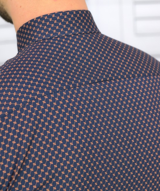 Мъжка луксозна риза със скрито закопчаване Slim Fit