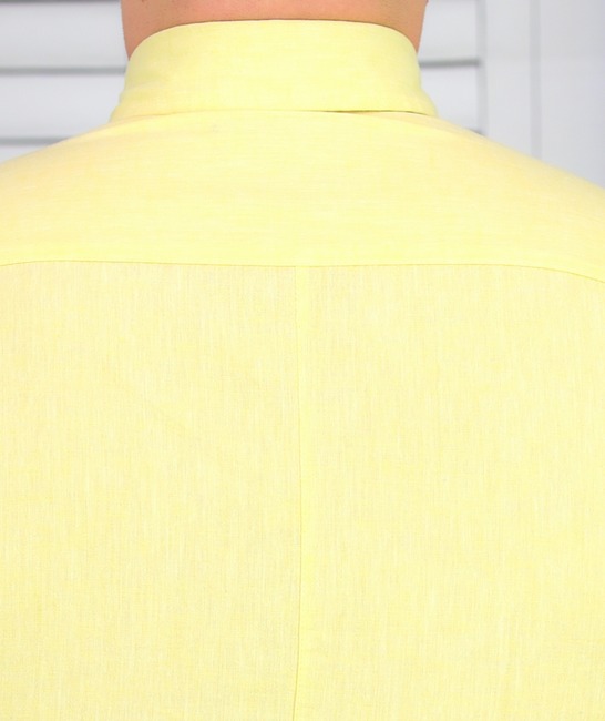 Жълта ленена мъжка риза Slim Fit спортно елегантна